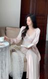  Váy tiểu thư tay dài D7258 