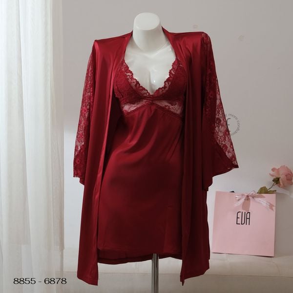  Choàng lụa phối ren 6878 