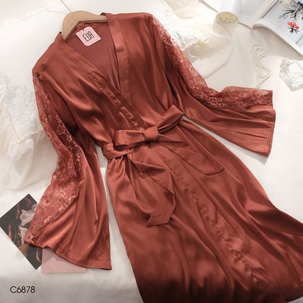  Choàng lụa phối ren 6878 