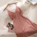  Váy lụa xẻ D1028 ( có lót tai thỏ) 