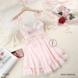  Váy lụa caro hồng D1508 