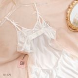 Váy lụa phối ren D1677 