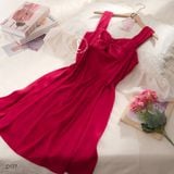  Váy lụa nơ voan D177 