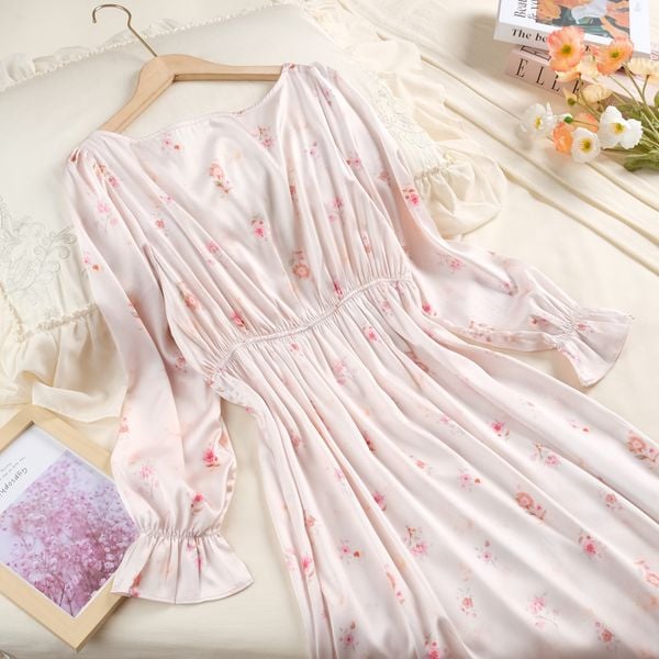  Váy lụa hoa D2464 