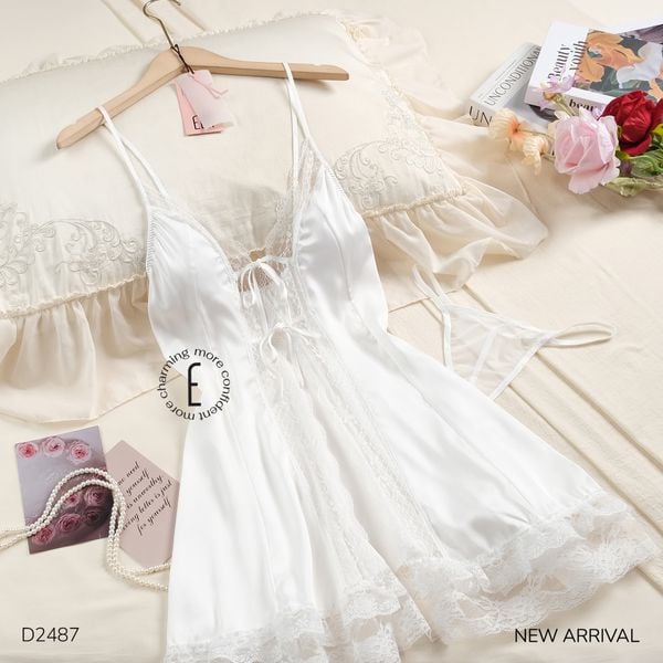  Váy lụa xẻ D2487 