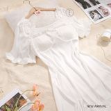  Váy lụa tiểu thư D316 có đệm ngực 