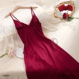  Váy lụa cổ đổ phối bèo voan D4459 