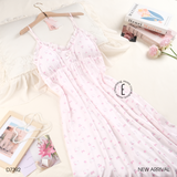  Váy lụa viền bèo D7392 