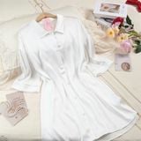  Váy Sơ mi lụa phối ren D349 