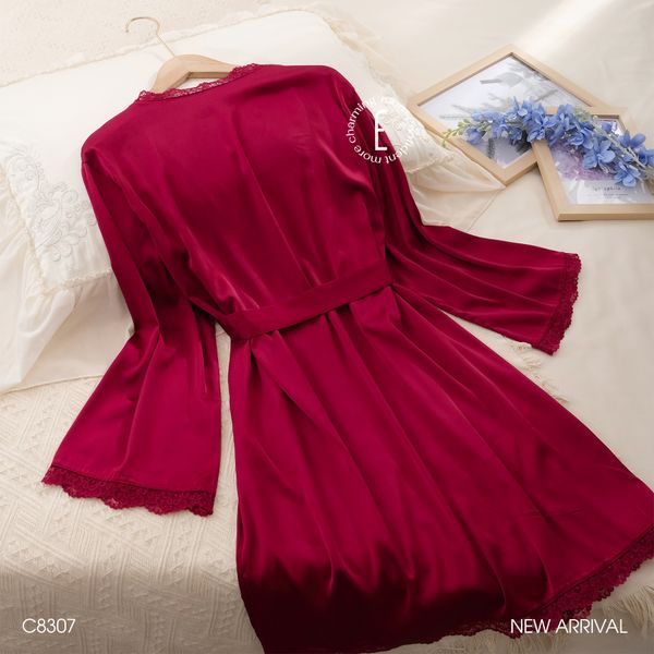  Choàng lụa đỏ C8307 