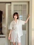  Pyjama ngắn phối ren PM6387 