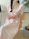  Váy thô sọc hồng D1384 