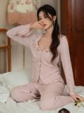  Bộ thun tiểu thư hồng PM8042 