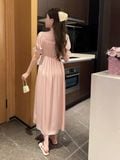  Váy tiểu thư hồng D7256 