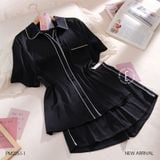  Pyjama lụa trơn viền PM2251-1 