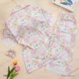  Bộ lụa pyjama hoa hồng PM5413 