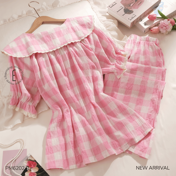  Bộ thô QDTN caro hồng PM6202-1 