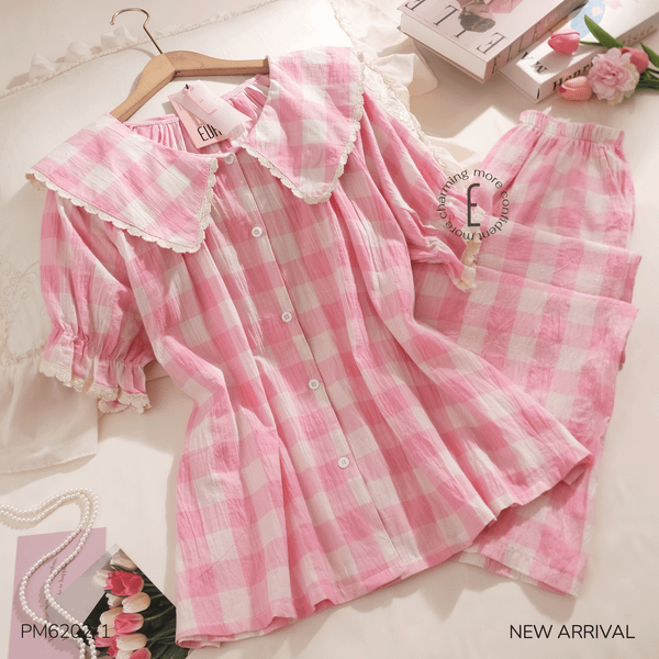  Bộ thô QDTN caro hồng PM6202-1 