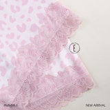  Pyjama lụa satin phối ren hoạ tiết beo ngắn PM9498-1 