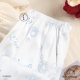  Bộ pyjama lụa chữ xanh PM9933 