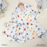  Pijama ngắn ô màu PM9943-1 