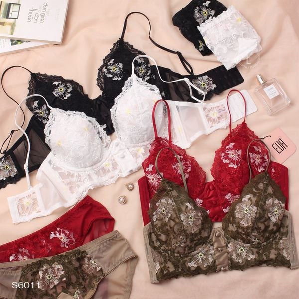  BỘ LÓT REN CORSET THÊU HOA S6011 
