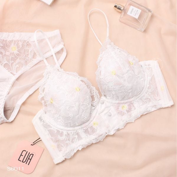  BỘ LÓT REN CORSET THÊU HOA S6011 