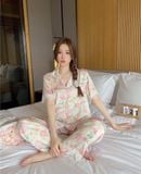  Bộ lụa pyjama hoa hồng PM5413 