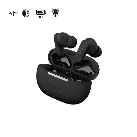 Tai nghe True Wireless Bluetooth Defunc True ANC, thời gian nghe 25h (tính hộp sạc), chống ồn chủ động, sạc nhanh 1,5h
