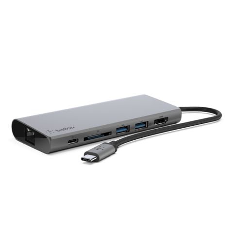 Hub chuyển đổi Belkin USB Type C Multimedia 6in1 - HDMI 4K 30Hz, Gigabit ethernet