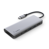  Hub USB-C 3.1 Multiport, 7 trong 1, màu xám Belkin 