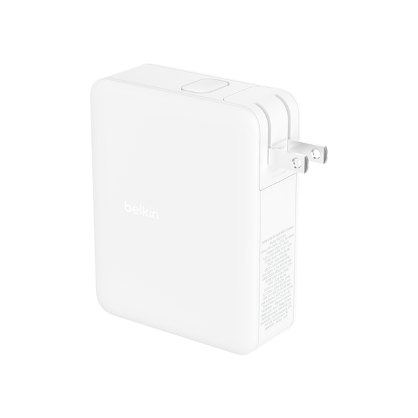 Adapter sạc nhanh Belkin 140W GaN BOOST CHARGE Rockstar màu trắng WCH014 - USB C x3, USB A x1