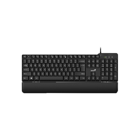 Bàn phím có dây Genius KB-100XP - fullsize, kết nối USB, có kê tay, có bàn phím số 12 phím chức năng