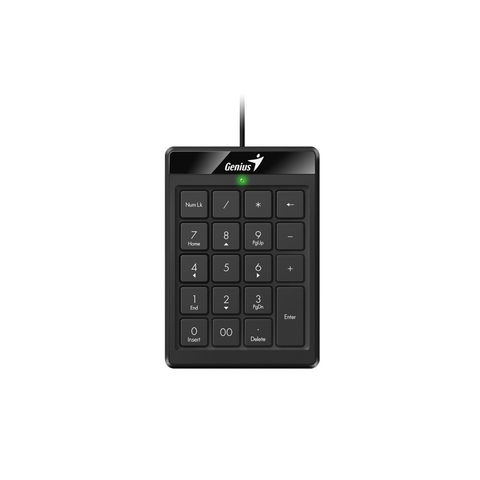 Bàn phím số rời Genius NumPad 110 màu đen, có dây kết nối USB, 19 phím, 2 phím bổ sung, công thái học, Bảo hành chính hãng 1 đổi 1 trong 1 năm