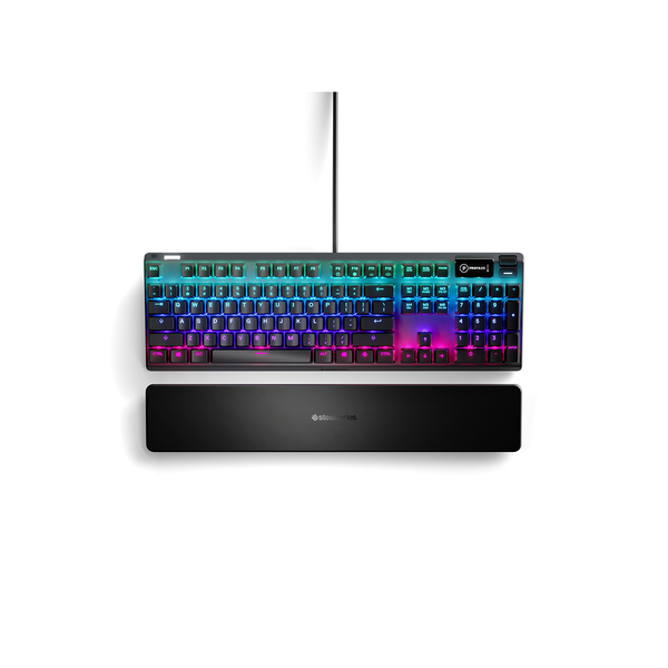 Bàn phím gaming có dây kê tay Steelseries Apex 7 red switch, Led RGB, 50 triệu clicks, màn hình Oled, có app, BH 1 năm