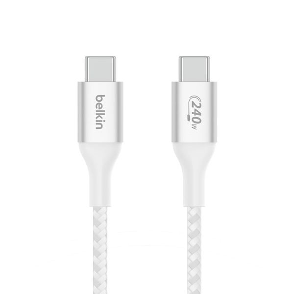 Cáp USB C - C vỏ dù, công suất 240W, USB-C PD3.1, 2 mét, màu đen Belkin