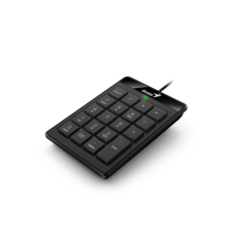 Bàn phím số rời Genius NumPad 110 màu đen, có dây kết nối USB, 19 phím, 2 phím bổ sung, công thái học, Bảo hành chính hãng 1 đổi 1 trong 1 năm