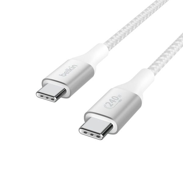 Cáp USB C - C vỏ dù, công suất 240W, USB-C PD3.1, 2 mét, màu đen Belkin