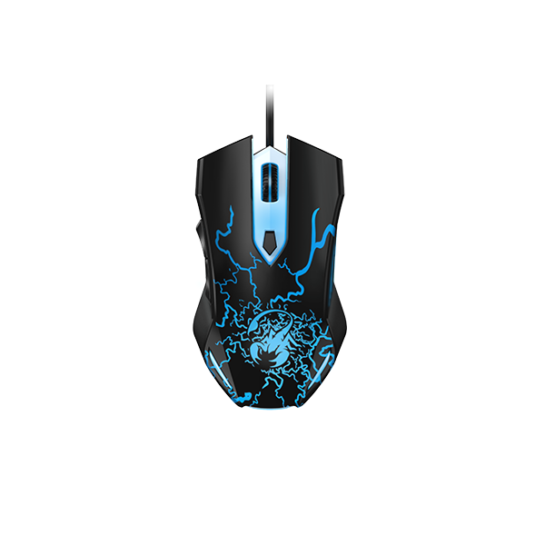 Chuột gaming có dây Genius Scorpion Spear màu đen - nhẹ, 6 nút lập trình, công thái học, đèn LED, DPI 2000