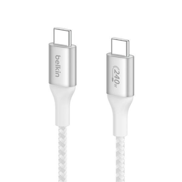 Cáp USB C - C vỏ dù, công suất 240W, USB-C PD3.1, 2 mét, màu đen Belkin