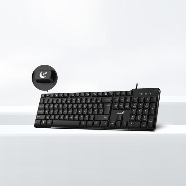 Bàn phím có dây Genius KB-100X màu đen fullsize kết nối USB, có phím số, 12 phím chức năng, Bảo hành 1 đổi 1 trong 1 năm