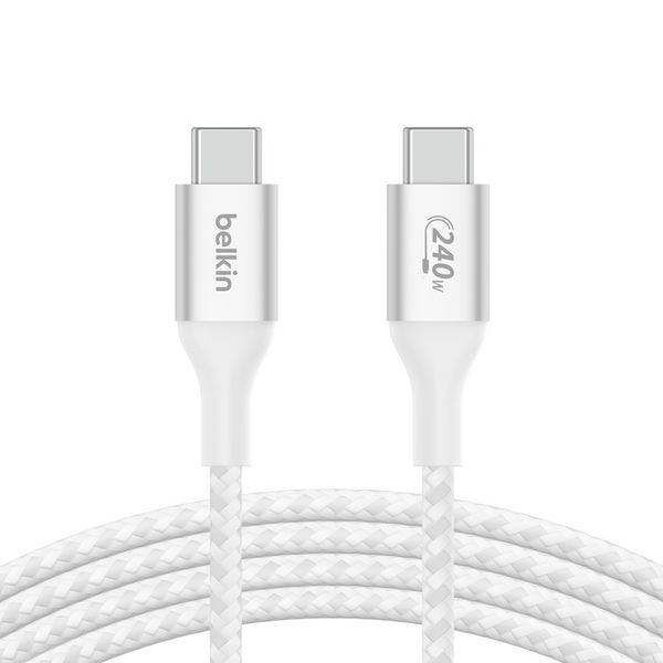 Cáp USB C - C vỏ dù, công suất 240W, USB-C PD3.1, 2 mét, màu đen Belkin