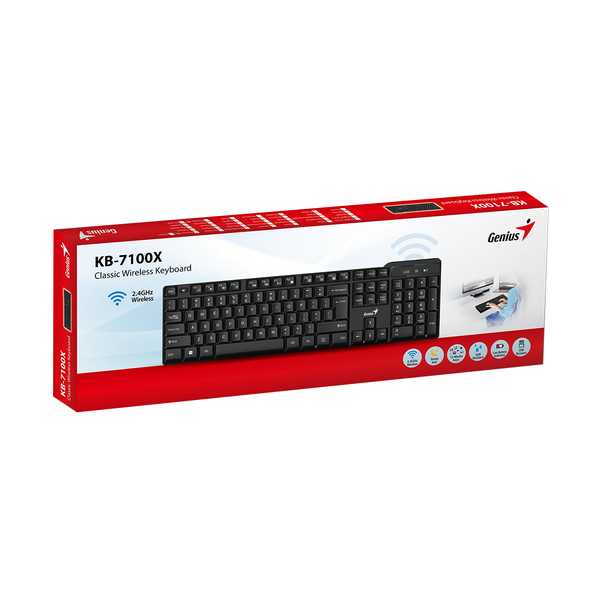 Bàn phím không dây Genius KB-7100X màu đen fullsize có bàn phím số