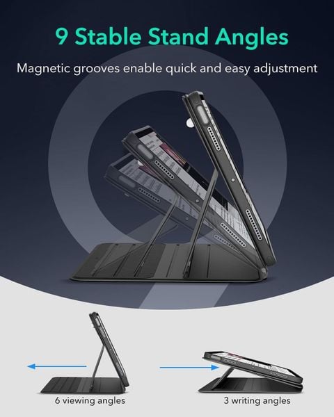 Bao da dành cho iPad Pro/Air 2024 ESR Shift Magnetic cải thiện tầm nhìn, 9 góc nhìn tùy chỉnh