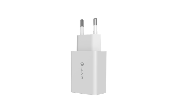 Bộ sạc Devia Adapter 10W Smart Series, cáp A-C màu trắng - Hàng chính hãng