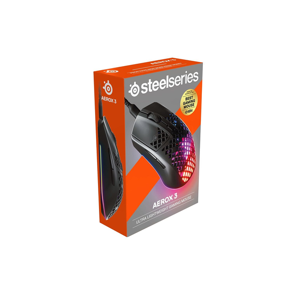 Chuột gaming có dây SteelSeries Aerox 3 RGB, 8500 CPI, 300IPS, 59 gram, chuẩn IP54, 80 triệu clicks, bảo hành 1 năm