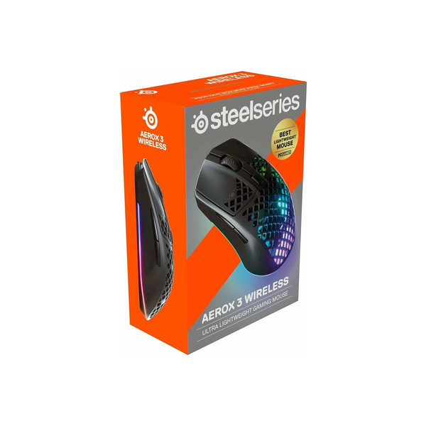 Chuột gaming không dây SteelSeries Aerox 3 Wireless RGB 68g, pin 200H, 18000CPI ,80 triệu clicks, 400IPS, bảo hành 1 năm