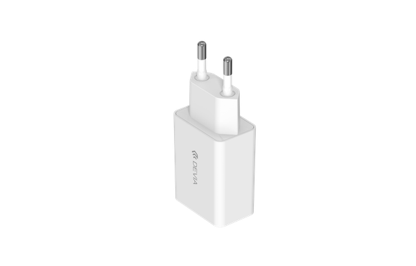 Bộ sạc Devia Adapter 10W Smart Series, cáp A-C màu trắng - Hàng chính hãng