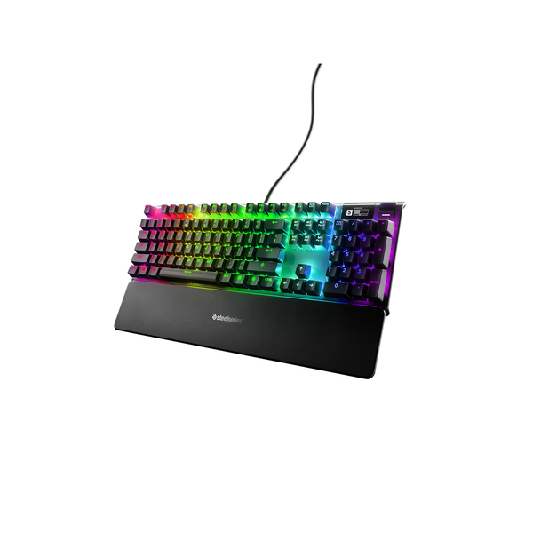 Bàn phím gaming có dây kê tay Steelseries Apex Pro màu đen, Led RGB, 100 triệu clicks, màn hình Oled, app tùy chỉnh