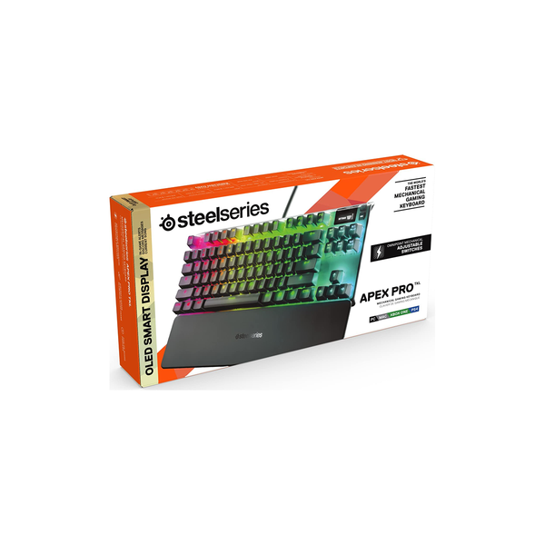 Bàn phím gaming có dây SteelSeries Apex Pro TKL màu đèn, led RGB, màn hình Oled, 100 triệu clicks, bảo hành 1 năm